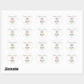 Happy Spring met Pink Flower Schattige Ronde Sticker (Vel)
