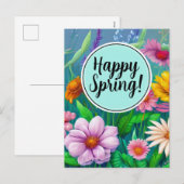 Happy Spring Mixed Flowers 2 Colors Sjabloon (Voorkant / Achterkant)