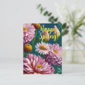 Happy Spring Mixed Flowers 3 Colors Sjabloon (Staand voorkant)