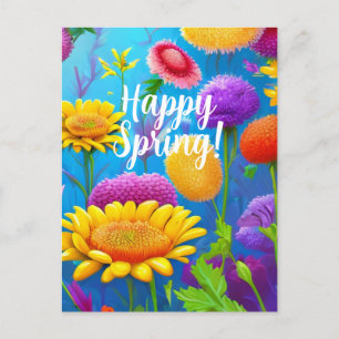 Happy Spring Mixed Flowers Colors Sjabloon Holiday