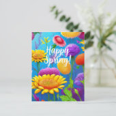 Happy Spring Mixed Flowers Colors Sjabloon Holiday (Staand voorkant)