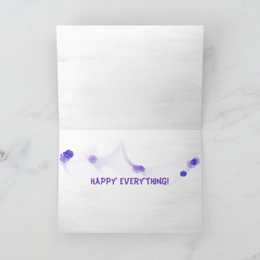 Happy Spring Paarse Tulips Feestdagen Kaart (Binnen)