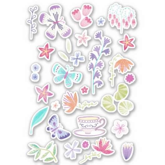 Happy Spring Painted Sticker (Voorkant)