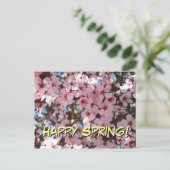 Happy Spring Pink Briefkaart bloesems (Staand voorkant)