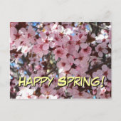 Happy Spring Pink Briefkaart bloesems (Voorkant)