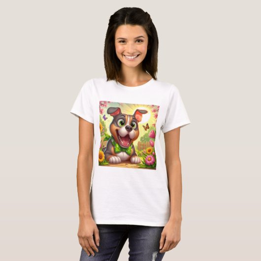 Happy Spring Pittie T-shirt (Voorkant volledig)