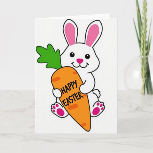 Happy Spring Rabbit Carrot Card Kaart (Voorkant)