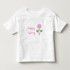 Happy Spring roze type met roze aanjager schattig Kinder Shirts