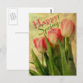 Happy Spring Tulips Briefkaarten (Voorkant / Achterkant)