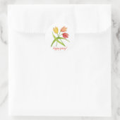 Happy Spring Tulips Waterverf sticker (Tas)