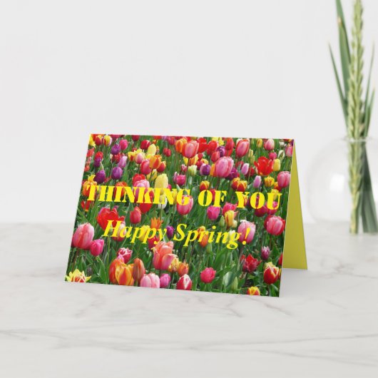 Happy Spring Tulpen Feestdagen Kaart (Voorkant)