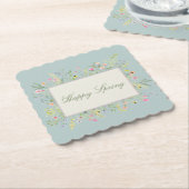 Happy Spring Watercolor Wildflower Kartonnen Onderzetters (Gebogen)