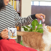 Happy Spring Waterverf Konijnengeel Bloemen Mok