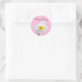Happy Spring White Daffodil Flower Pink Sticker (Tas)