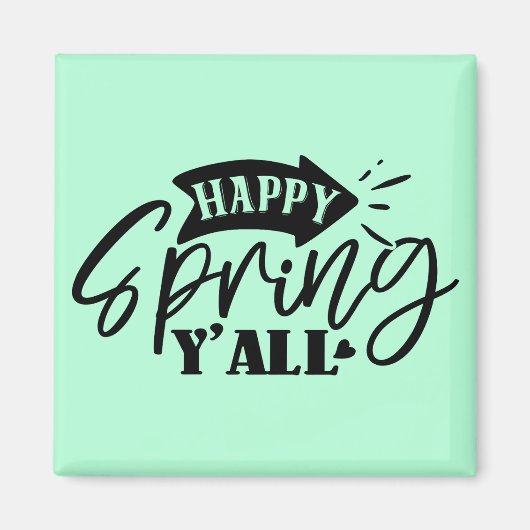 Happy Spring Y’all Typography Design-49765 Magneet (Voorkant)