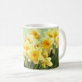 Happy Spring Yellow Daffodils monogramme naam Koffiemok (Voorkant rechts)