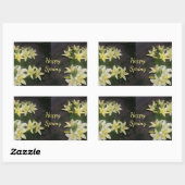 Happy Spring Yellow Lelies op donkere achtergrond Rechthoekige Sticker (Vel)