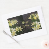 Happy Spring Yellow Lelies op donkere achtergrond Rechthoekige Sticker (Envelop)