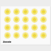 Happy Spring yellow sun aangepaste script vrolijk Ronde Sticker (Vel)