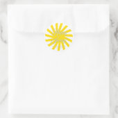 Happy Spring yellow sun aangepaste script vrolijk Ronde Sticker (Tas)