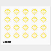 Happy Spring yellow sun aangepaste script vrolijk Ronde Sticker (Vel)
