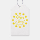 Happy Spring yellow sun border aangepast leuk plez Cadeaulabel (Voorkant)
