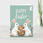 Happy Springtime Rabbits Card Kaart (Voorkant)