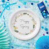 HAPPY SPRINT Artisan Pastel Bloemen Zoet Papieren Bordje (Feest)