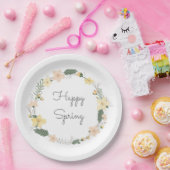 HAPPY SPRINT Artisan Pastel Bloemen Zoet Papieren Bordje (Feest)