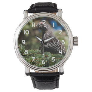 Happy Spruce Grouse Horloge