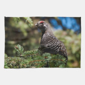 Happy Spruce Grouse Theedoek (Horizontaal)