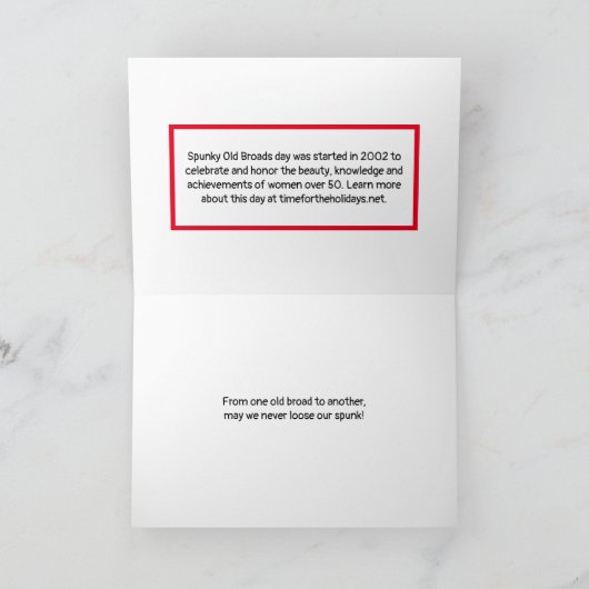 Happy Spunky Old Broads Day | 1 februari Kaart (Binnen)