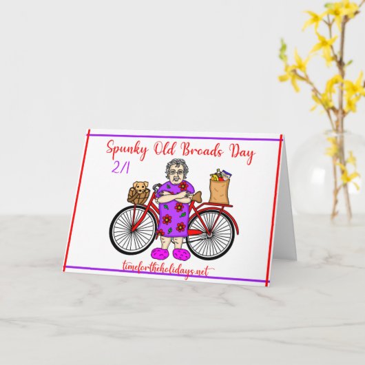 Happy Spunky Old Broads Day | 1 februari Kaart (Gele Bloem)