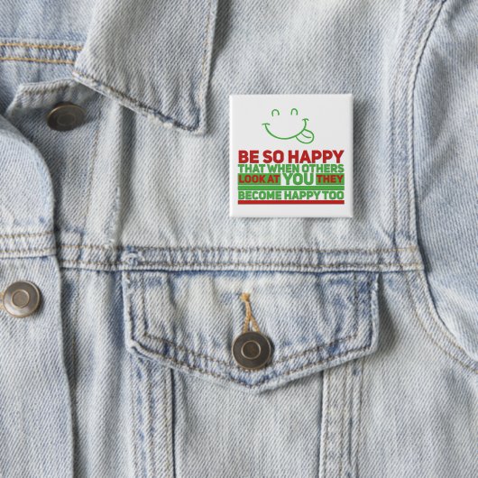 Happy - Square Button (In situ)