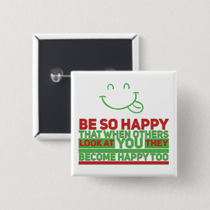 Happy - Square Button