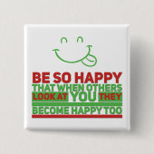 Happy - Square Button (Voorkant)