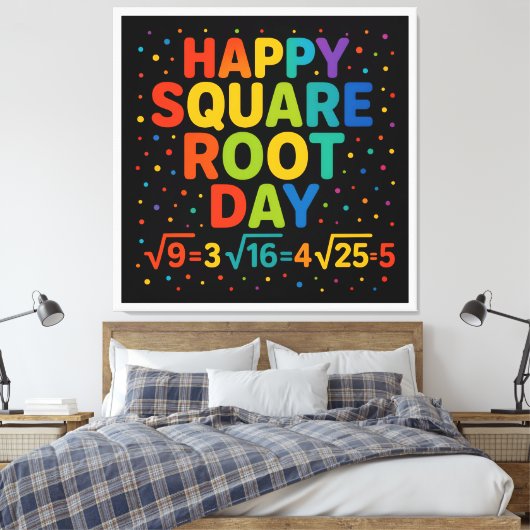 Happy Square Root Day Canvas Afdruk (Insitu (Slaapkamer))