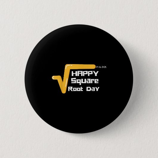 Happy Square Root Day Mannen Vrouwen Kinder Ronde Button 5,7 Cm (Voorkant)