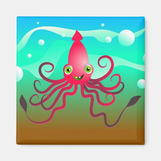 Happy Squid Magneet (Voorkant)