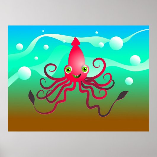 Happy Squid Poster (Voorkant)
