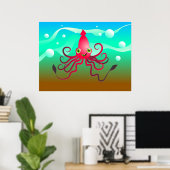 Happy Squid Poster (Thuiskantoor)