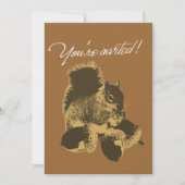 Happy Squirrel & Nuts Birthday Party Invitation Kaart (Voorkant)