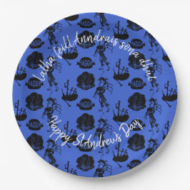 Happy St Andrew Day Haggis Bagpipe Nessie Large 9" Papieren Bordje