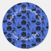 Happy St Andrew Day Haggis Bagpipe Nessie Ronde Sticker (Voorkant)