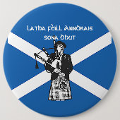 Happy St Andrews Day Flag Bagpiper Colossal Badge Ronde Button 6,0 Cm (Voorkant)