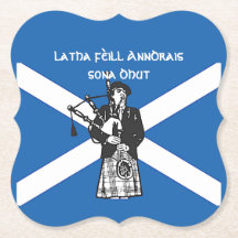 Happy St Andrews Day Flag Bagpiper