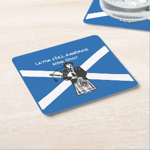 Happy St Andrews Day Flag Bagpiper Kartonnen Onderzetters