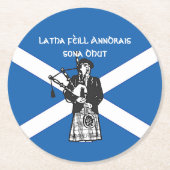 Happy St Andrews Day Flag Bagpiper Ronde Kartonnen Onderzetter (Voorkant)