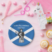 Happy St Andrews Day Flag Bagpiper Small 7" Papieren Bordje (Feest)