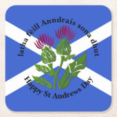 Happy St Andrews Day Flag Thistle Kartonnen Onderzetters (Voorkant)